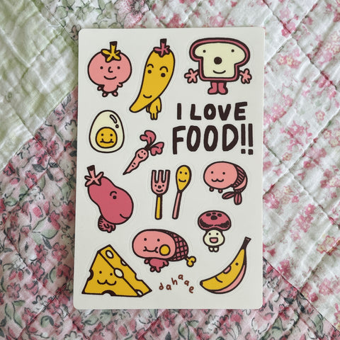 I LOVE FOOD!! Sticker Sheet