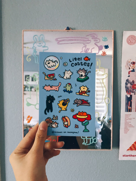 litel cattes! Sticker Sheet